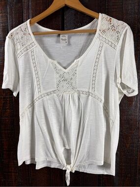 American Rag | Tops | American Rag Lace Inset Tie Front Top Small ...